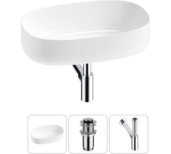 Комплект Wellsee 3 в 1 Lavinia Boho Bathroom Sink накладная раковина 55x35 см 20215825R
