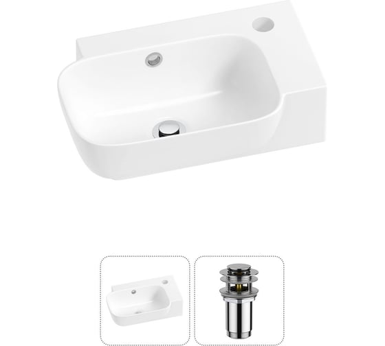 Комплект Wellsee 2 в 1 Lavinia Boho Bathroom Sink накладная/подвесная раковина 40x24 см 20216357R