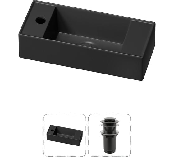 Комплект Wellsee 2 в 1 Lavinia Boho Bathroom Sink накладная/подвесная раковина 43x18 см 20216290R