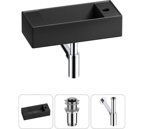 Комплект Wellsee 3 в 1 Lavinia Boho Bathroom Sink накладная/подвесная раковина 43x18 см 20216264R