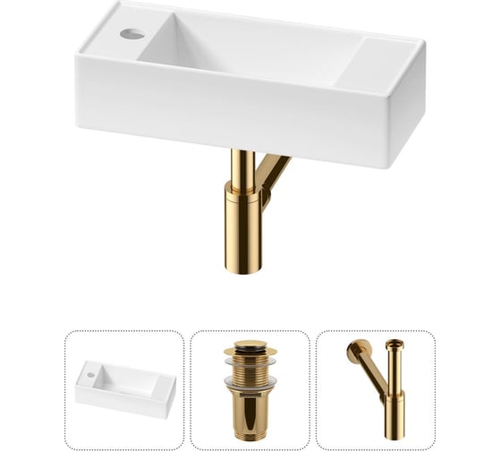 Комплект Wellsee 3 в 1 Lavinia Boho Bathroom Sink накладная/подвесная раковина 43x18 см 20216279R