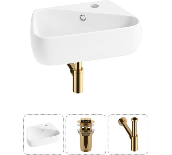 Комплект Wellsee 3 в 1 Lavinia Boho Bathroom Sink накладная/подвесная раковина 44x27 см 20216615R 1