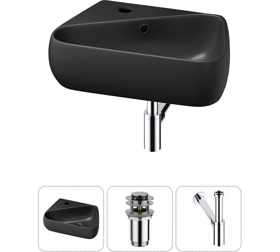 Комплект Wellsee 3 в 1 Lavinia Boho Bathroom Sink накладная/подвесная раковина 44x27 см 20216600R