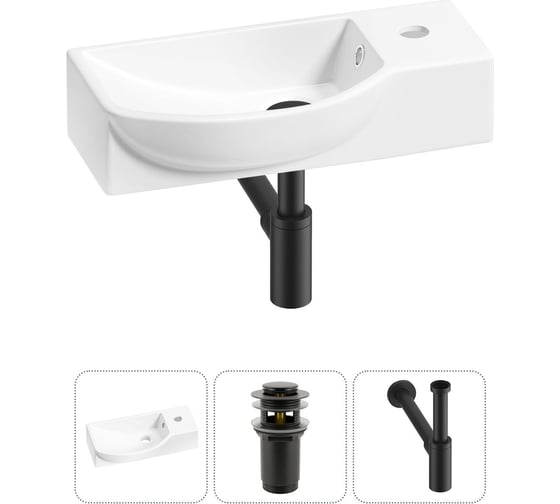 Комплект Wellsee 3 в 1 Lavinia Boho Bathroom Sink накладная/подвесная раковина 45x24 см 20216110R