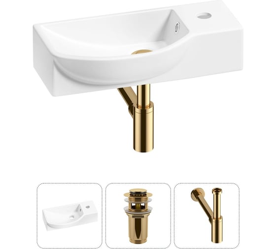 Комплект Wellsee 3 в 1 Lavinia Boho Bathroom Sink накладная/подвесная раковина 45x24 см 20216111R 1