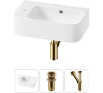 Комплект Wellsee 3 в 1 Lavinia Boho Bathroom Sink накладная/подвесная раковина 45x27 см 20216475R