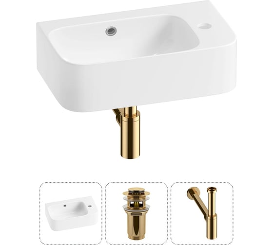 Комплект Wellsee 3 в 1 Lavinia Boho Bathroom Sink накладная/подвесная раковина 45x27 см 20216503R 1