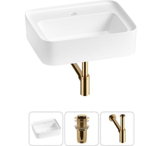 Комплект Wellsee 3 в 1 Lavinia Boho Bathroom Sink накладная/подвесная раковина 50x40 см 20215322R