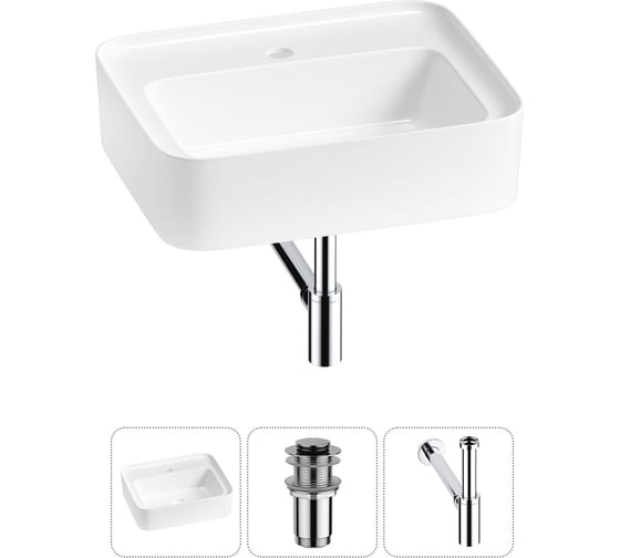 Комплект Wellsee 3 в 1 Lavinia Boho Bathroom Sink накладная/подвесная раковина 50x40 см 20215320R