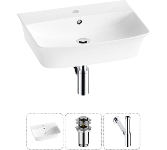 Комплект Wellsee 3 в 1 Lavinia Boho Bathroom Sink накладная/подвесная раковина 55x42 см 20216781R