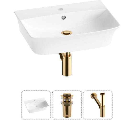 Комплект Wellsee 3 в 1 Lavinia Boho Bathroom Sink накладная/подвесная раковина 55x42 см 20216783R