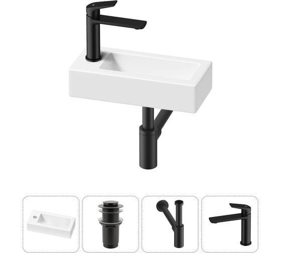Комплект Wellsee 4 в 1 Lavinia Boho Bathroom Sink накладная/подвесная раковина 37x18 см 20215890R 1