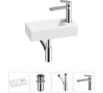 Комплект Wellsee 4 в 1 Lavinia Boho Bathroom Sink накладная/подвесная раковина 37x18 см 20215861R