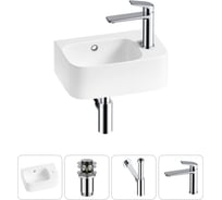 Комплект Wellsee 4 в 1 Lavinia Boho Bathroom Sink накладная/подвесная раковина 37x25 см 20216561R