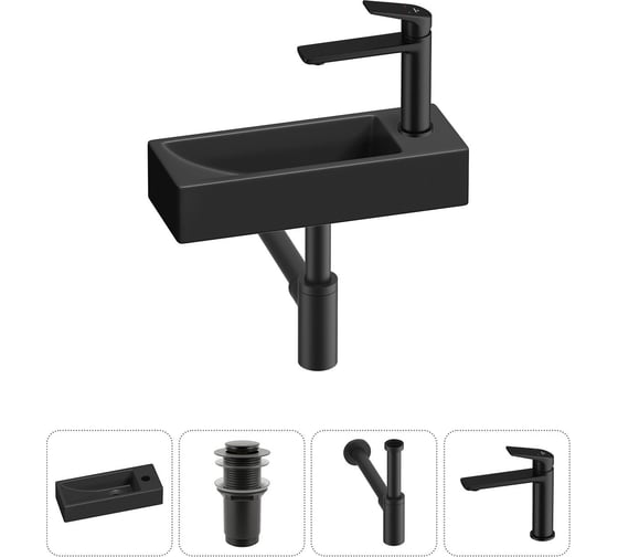 Комплект Wellsee 4 в 1 Lavinia Boho Bathroom Sink накладная/подвесная раковина 38x14 см 20215960R