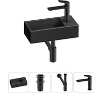 Комплект Wellsee 4 в 1 Lavinia Boho Bathroom Sink накладная/подвесная раковина 40x20 см 20215988R