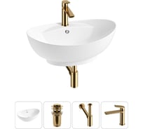 Комплект Wellsee 4 в 1 Lavinia Boho Bathroom Sink накладная раковина 59x39 см 20215153R