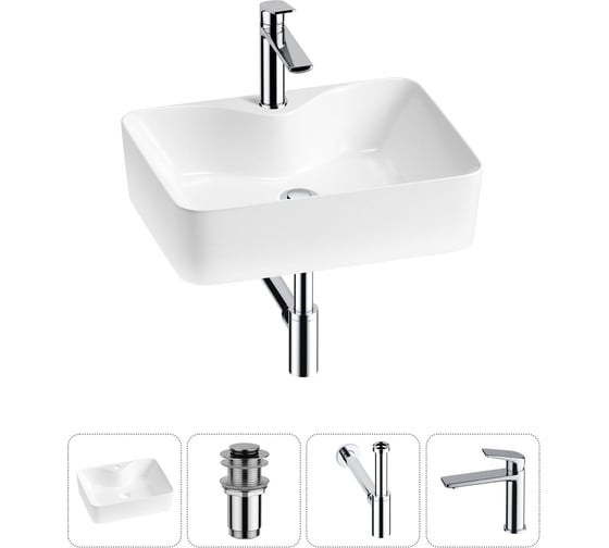Комплект Wellsee 4 в 1 Lavinia Boho Bathroom Sink накладная раковина 48x37 см 20215263R 1