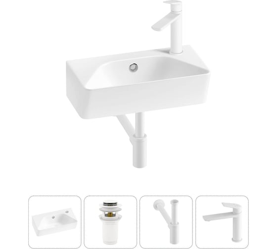 Комплект Wellsee 4 в 1 Lavinia Boho Bathroom Sink накладная/подвесная раковина 40x22 см 20216424R 1