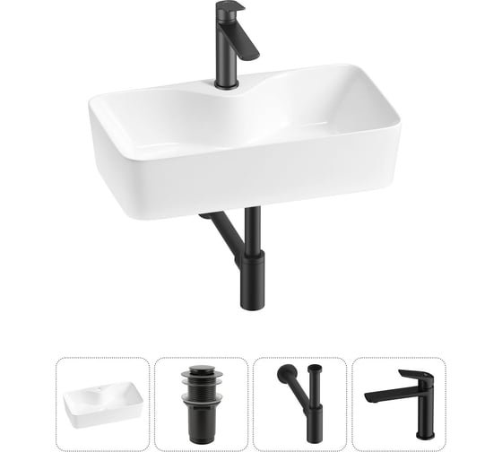 Комплект Wellsee 4 в 1 Lavinia Boho Bathroom Sink накладная раковина 54x30 см 20215280R 1