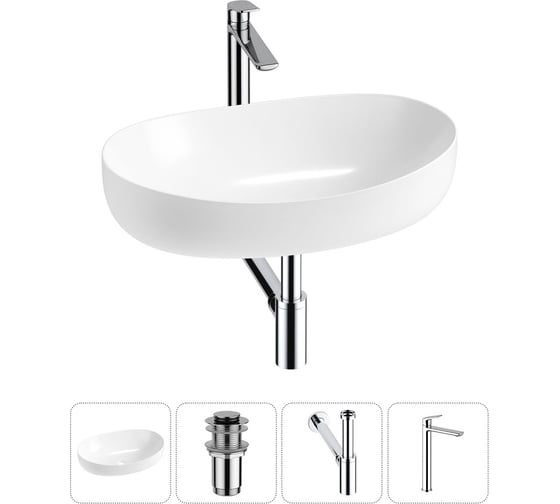 Комплект Wellsee 4 в 1 Lavinia Boho Bathroom Sink накладная раковина 63x42 см 20215516R 1