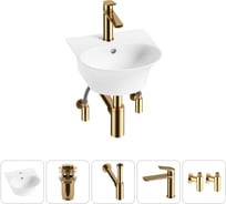 Комплект Wellsee 5 в 1 Lavinia Boho Bathroom Sink накладная/подвесная раковина 34x36 см 20216651R