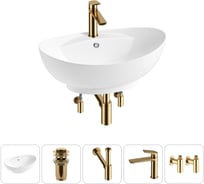 Комплект Wellsee 5 в 1 Lavinia Boho Bathroom Sink накладная раковина 59x39 см 20215157R
