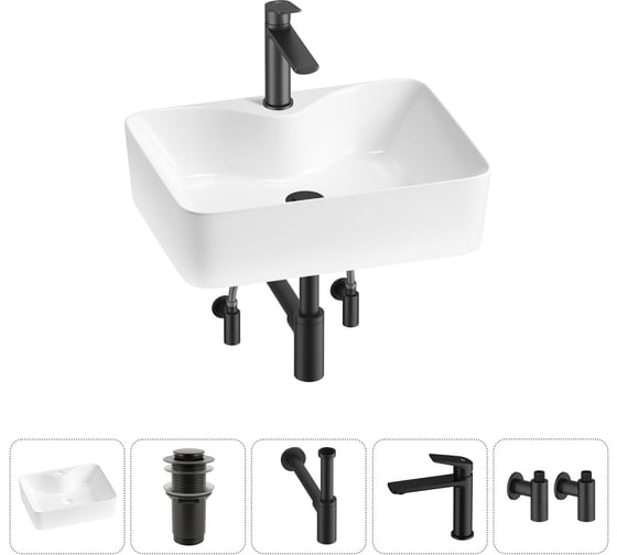 Комплект Wellsee 5 в 1 Lavinia Boho Bathroom Sink накладная раковина 48x37 см 20215268R 1