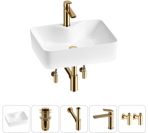 Комплект Wellsee 5 в 1 Lavinia Boho Bathroom Sink накладная раковина 48x37 см 20215269R 1