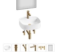 Комплект Wellsee 6 в 1 Lavinia Boho Bathroom Sink накладная раковина 42x42 см 20219459R