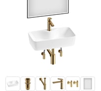 Комплект Wellsee 6 в 1 Lavinia Boho Bathroom Sink накладная раковина 54x30 см 20219355R