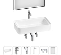 Комплект Wellsee 6 в 1 Lavinia Boho Bathroom Sink накладная раковина 75x40 см 20219377R