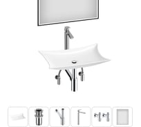Комплект Wellsee 6 в 1 Lavinia Boho Bathroom Sink накладная раковина 59x39 см 20219361R