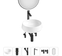 Комплект Wellsee 6 в 1 Lavinia Boho Bathroom Sink накладная раковина 38x38 см 20219410R