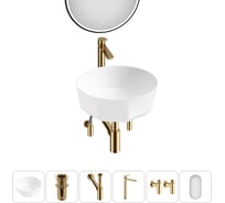 Комплект Wellsee 6 в 1 Lavinia Boho Bathroom Sink накладная раковина 42x42 см 20219483R
