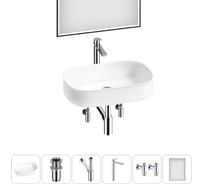 Комплект Wellsee 6 в 1 Lavinia Boho Bathroom Sink накладная раковина 55x40 см 20219449R