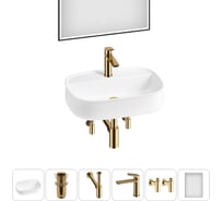 Комплект Wellsee 6 в 1 Lavinia Boho Bathroom Sink накладная раковина 55x40 см 20219467R