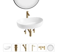 Комплект Wellsee 6 в 1 Lavinia Boho Bathroom Sink накладная раковина 63x42 см 20219475R