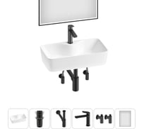 Комплект Wellsee 6 в 1 Lavinia Boho Bathroom Sink накладная раковина 54x30 см 20219354R