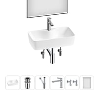 Комплект Wellsee 6 в 1 Lavinia Boho Bathroom Sink накладная раковина 54x30 см 20219353R