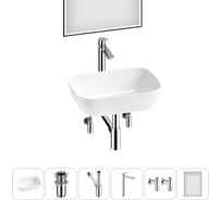 Комплект Wellsee 6 в 1 Lavinia Boho Bathroom Sink накладная раковина 46x33 см 20219313R