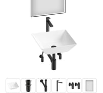 Комплект Wellsee 6 в 1 Lavinia Boho Bathroom Sink накладная раковина 42x42 см 20219298R