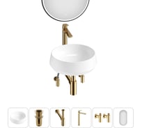 Комплект Wellsee 6 в 1 Lavinia Boho Bathroom Sink накладная раковина 38x38 см 20219411R