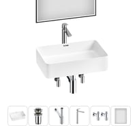 Комплект Wellsee 6 в 1 Lavinia Boho Bathroom Sink накладная раковина 48x31 см 20219321R