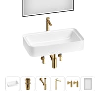 Комплект Wellsee 6 в 1 Lavinia Boho Bathroom Sink накладная раковина 75x40 см 20219379R