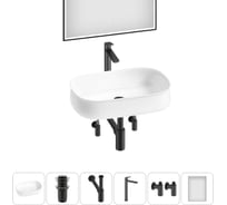 Комплект Wellsee 6 в 1 Lavinia Boho Bathroom Sink накладная раковина 55x40 см 20219450R