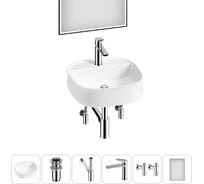 Комплект Wellsee 6 в 1 Lavinia Boho Bathroom Sink накладная раковина 42x42 см 20219457R