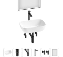 Комплект Wellsee 6 в 1 Lavinia Boho Bathroom Sink накладная раковина 46x33 см 20219314R