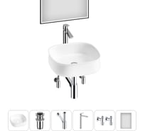 Комплект Wellsee 6 в 1 Lavinia Boho Bathroom Sink накладная раковина 42x42 см 20219441R