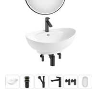 Комплект Wellsee 6 в 1 Lavinia Boho Bathroom Sink накладная раковина 59x39 см 20219290R